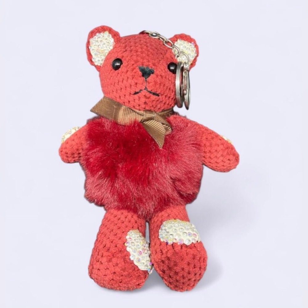 Chenille & Fur Bear Keychain/Bag Charm